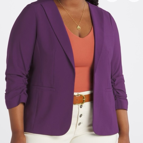 Purple Open Front Blazer - Picture 2 of 6